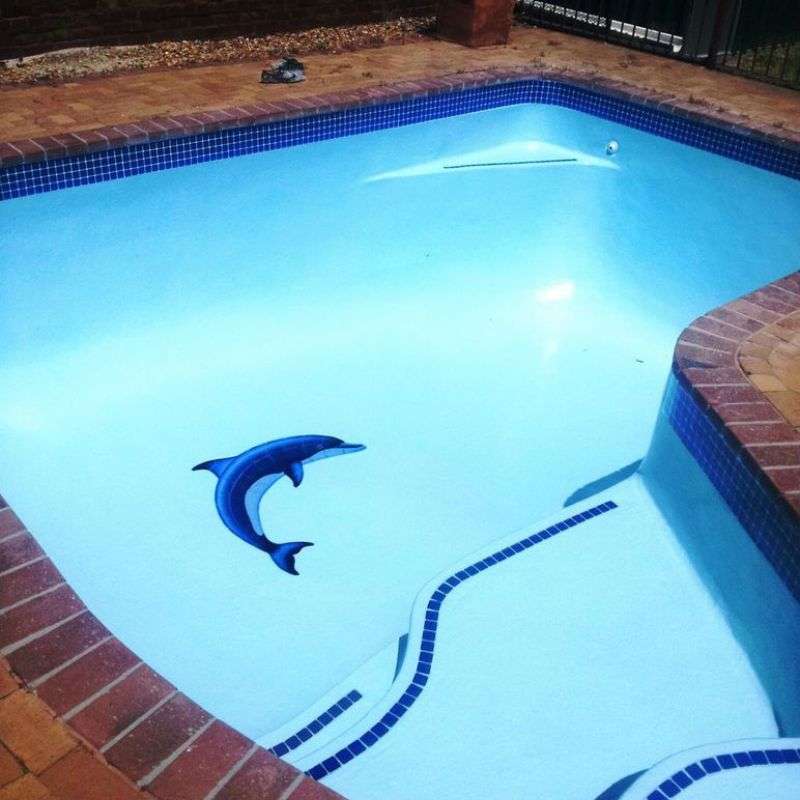 Aqua Blue Fibreglass Pool Mosaic Tissue Sheet 650mm x 160mm