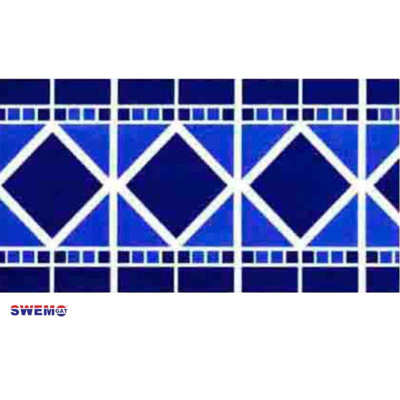 Blue Diamond-Fibreglass Swimming Pool Mosaic Tissue Sheet 620mm x150mm