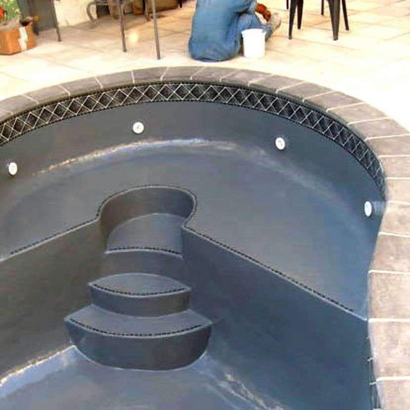 Fibreglass Pool Mosaic Tissue Sheet - Crush Charcoal 810mm x 165mm