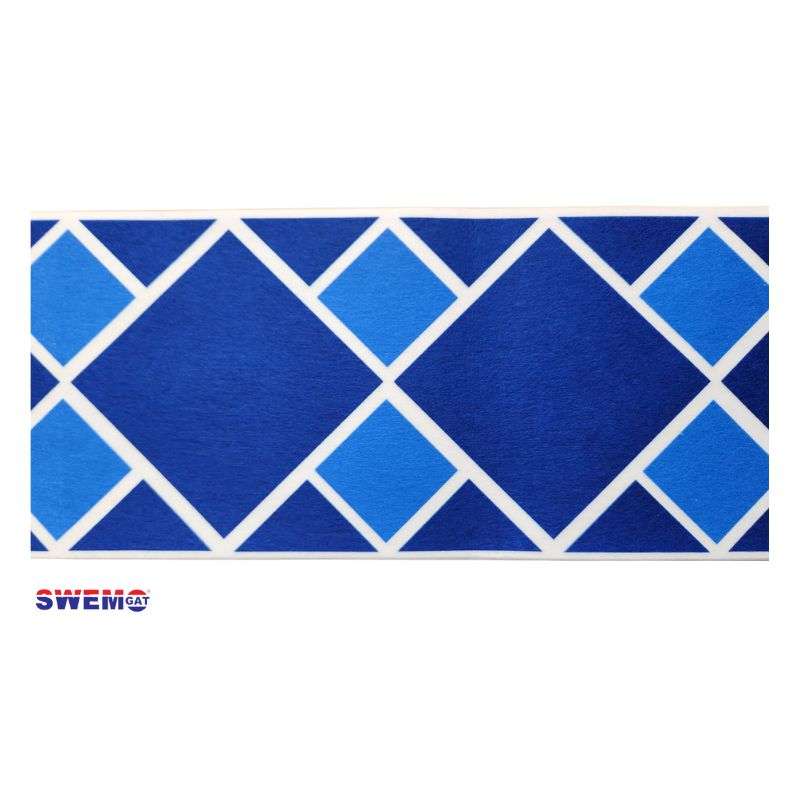 Double Diamond Blue Fibreglass Pool Mosaic Tissue Sheet 675mm x 155mm
