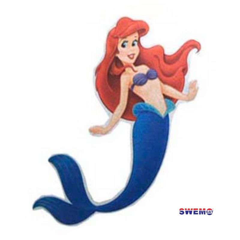 Fibreglass Pool Motif Happy Mermaid-1149mm tall x 800mm(Printed on tissue paper)
