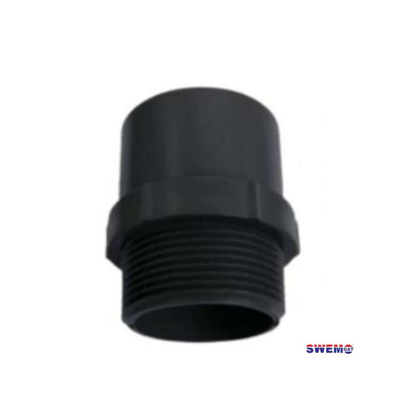 Filter Fitting Adaptor PVC  40mm threaded to Male 50mm glue on