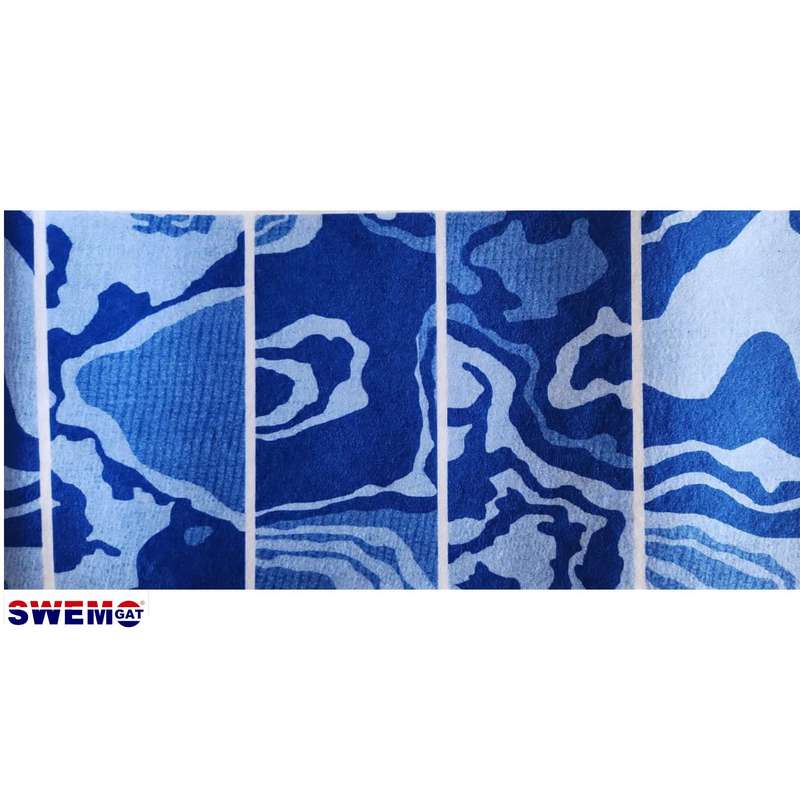 Marble Blue  MOD N Fibreglass Pool Mosaic Tissue Sheet  968mm x 160mm sheet