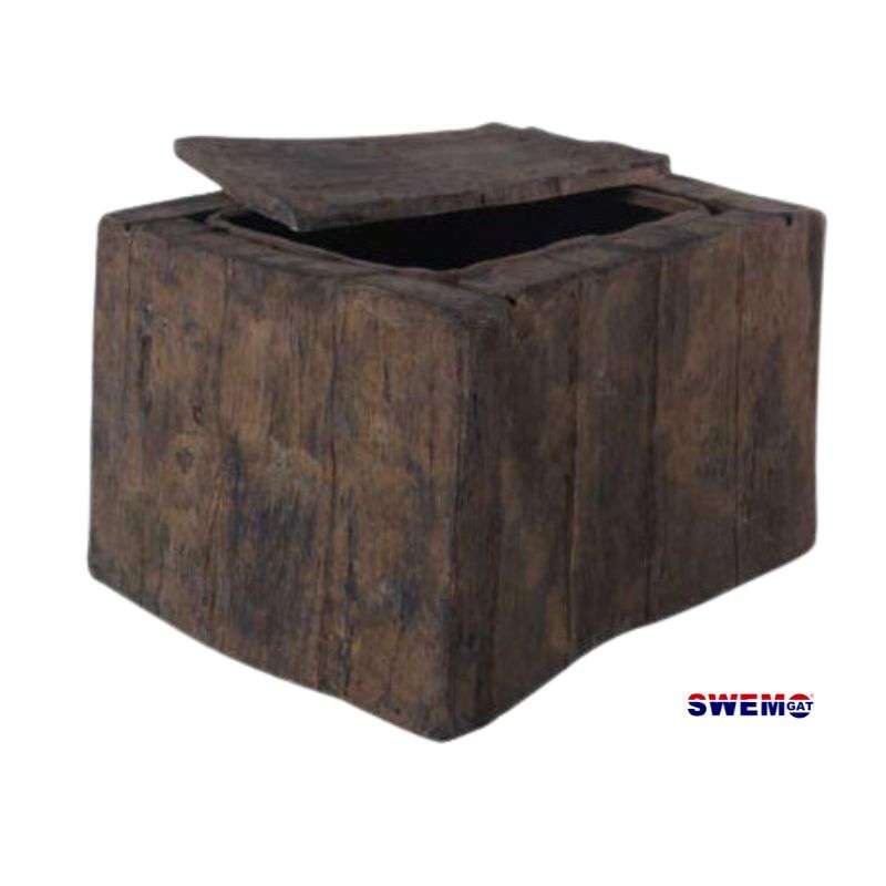 Pool pump system housing & lid - fibreglass railway sleeper finish