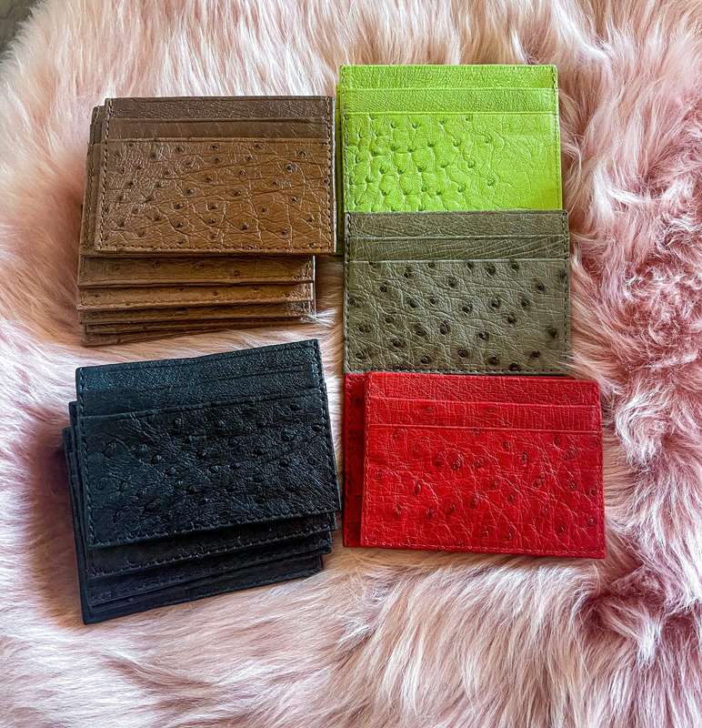 Ostrich Leather Card wallet (in stock)
