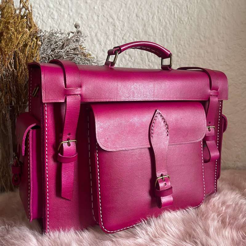 Lux leather box - pink (Production time - 15 days)