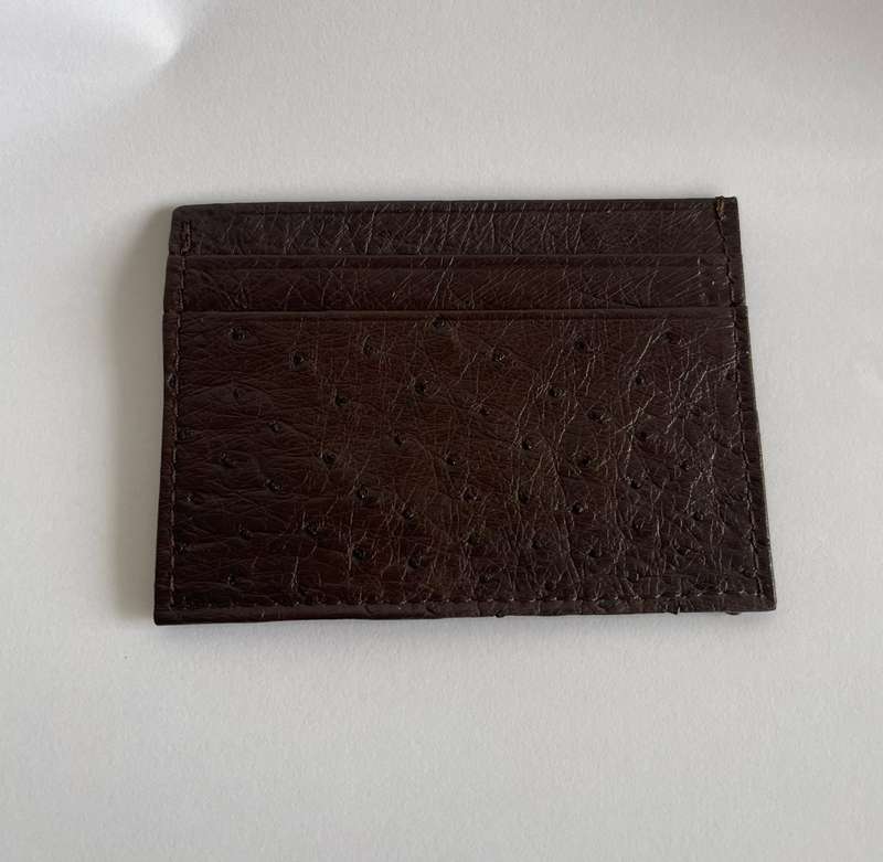 Ostrich Leather Card wallet (in stock)