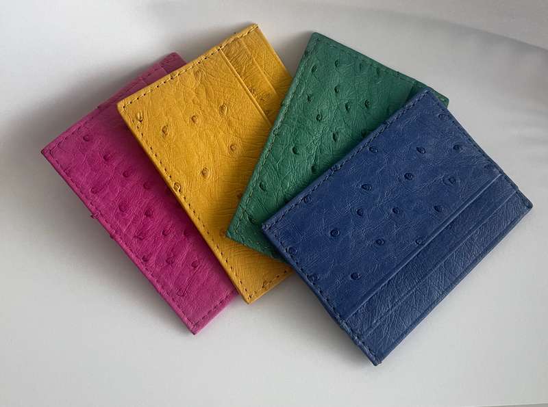 Ostrich Leather Card wallet (in stock)