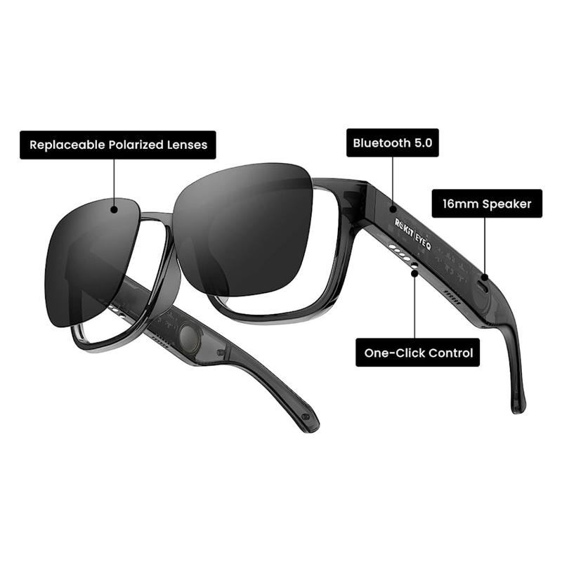Rokit Eye Q Smart Glasses - Black