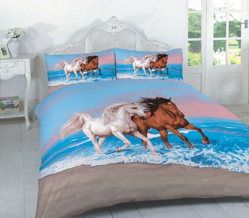 Beach Horse Duvet Sets - Horse Bedding - Double
