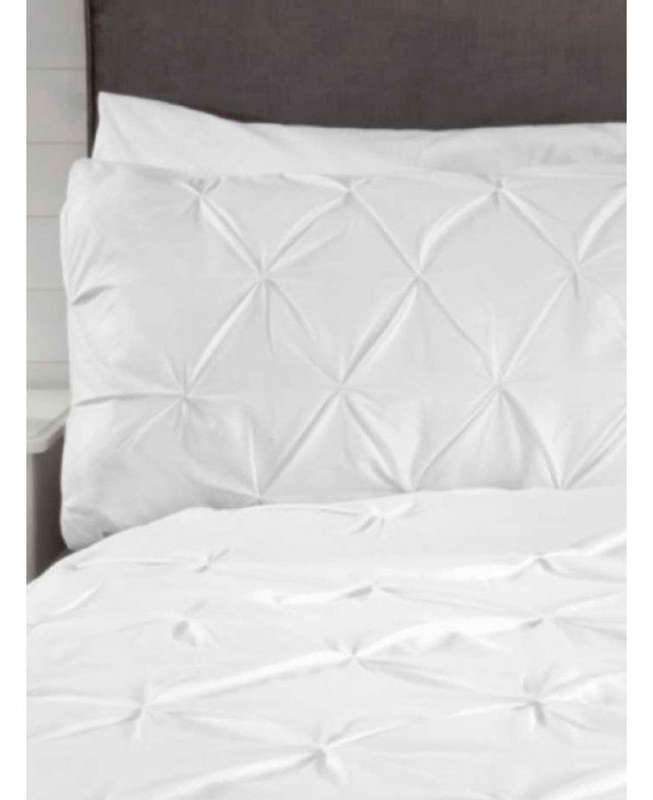 Balmoral Pin Tuck Duvet Cover - White - Super King