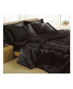 Black Satin Duvet Covet  PLUS Sheet Set - Satin Bedding - King
