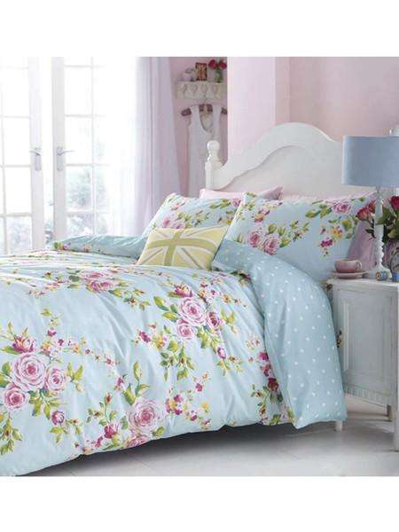 Catherine Lansfield Canterbury Duvet Cover Set - Floral / Flowers Bedding - Double