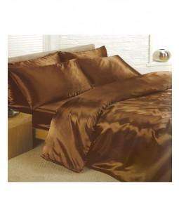 Chocolate Satin Duvet Covet  PLUS Sheet Set - Satin Bedding - King