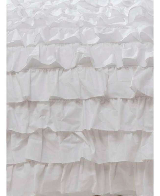 Flamenco Ruffle WHITE Duvet Cover And Pillowcase Set - Ruffle Bedding - King