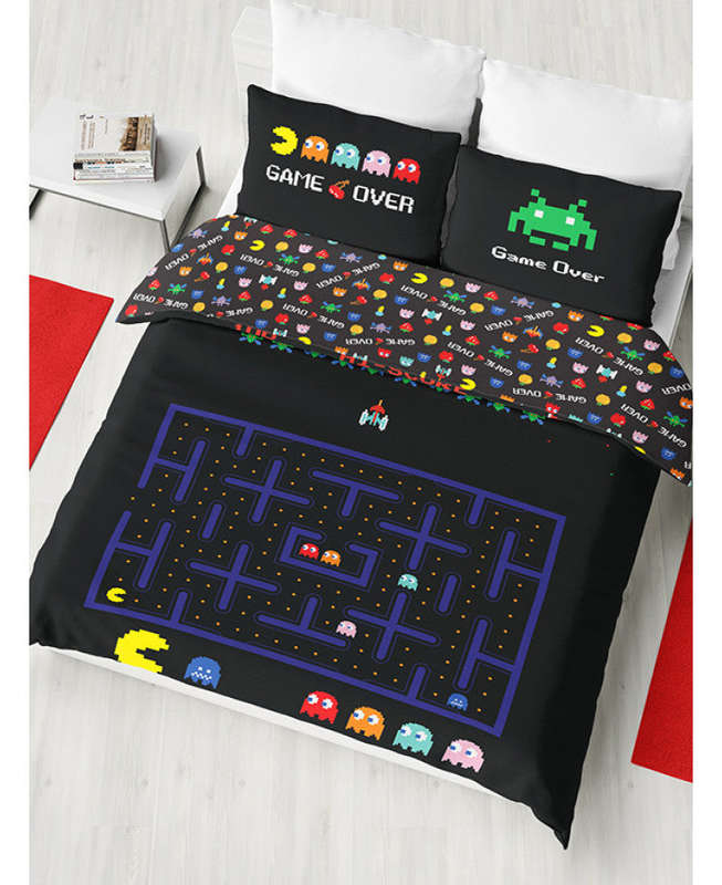 Pac-Man Duvet / Space Invaders Duvet - Gaming Bedding - Double