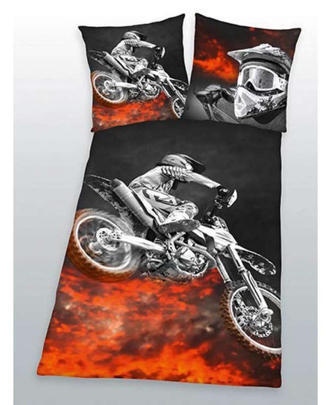 Motorbike Single Duvet Cover Set - Cars & Bikes Bedding - Single