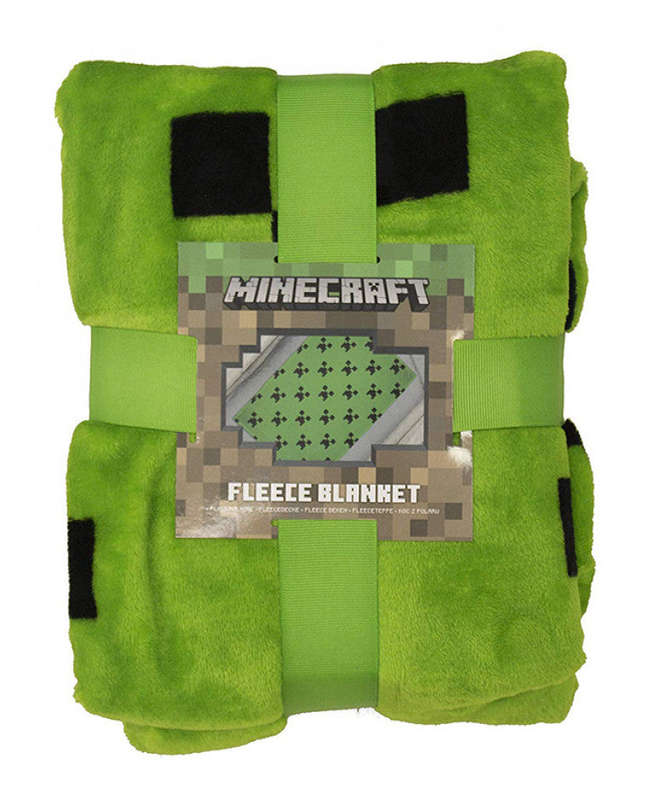 Minecraft Creeper Emerald Fleece Blanket - Minecraft Bedding