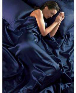 Blue Satin Duvet Covet  PLUS Sheet Set - Satin Bedding - King