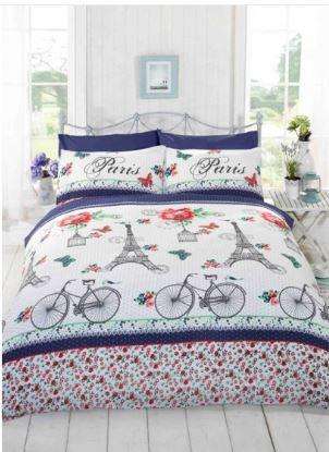 C'est La Vie Paris Duvet - RED - Paris Bedding - Double