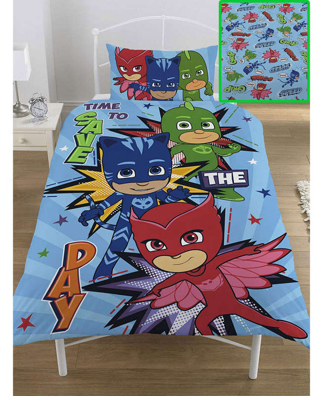 PJ Masks Save The Day Single Duvet Cover Set - PJ Masks Bedding