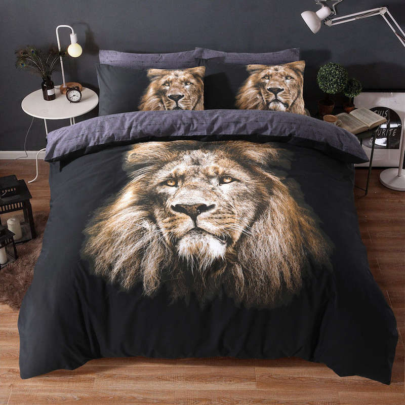 Lion Face Duvet - Lion Bedding - King