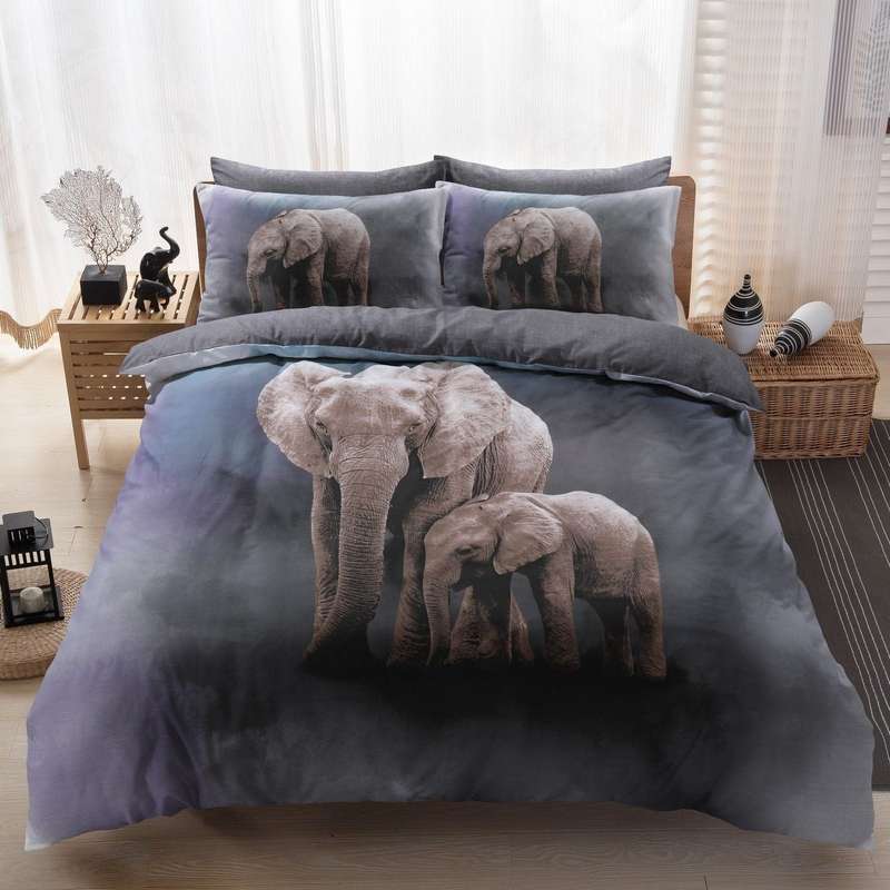 3D Elephant Duvet Set - Elephant Bedding - King