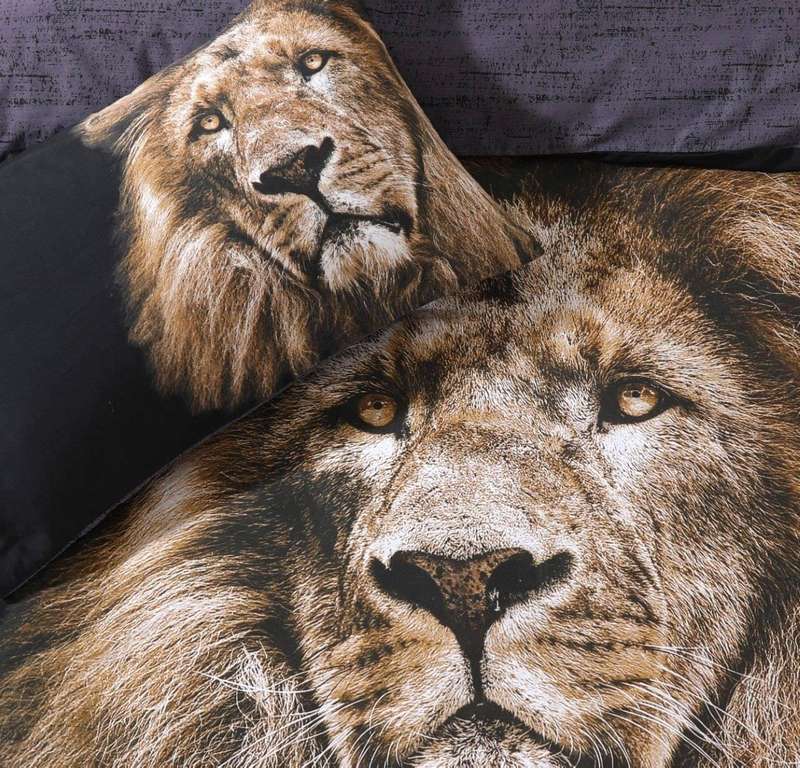Lion Face Duvet - Lion Bedding - King
