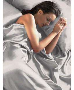 Silver Satin Duvet Covet  PLUS Sheet Set - Satin Bedding - King