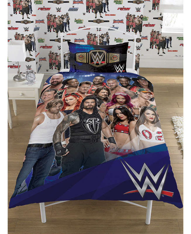 WWE Face V Heel Single Duvet Cover  Set - WWE Wrestling Bedding