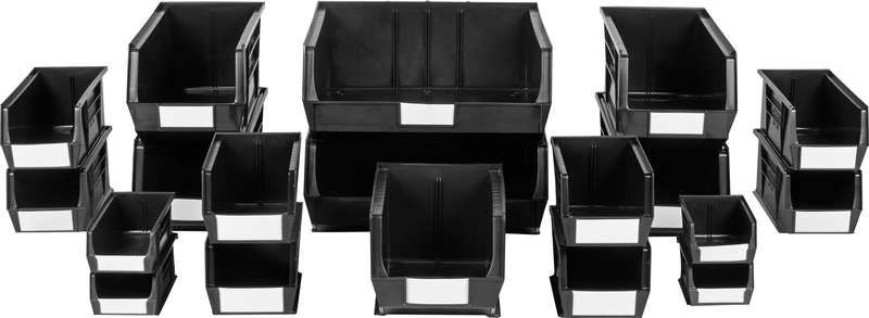 Black Plastic Econo Bin - 375 x 210 x 180