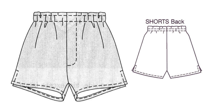 8022  Pull on shorts with Fake Fly Zip and side hem slit detail (Standard Printed v... - Std Version