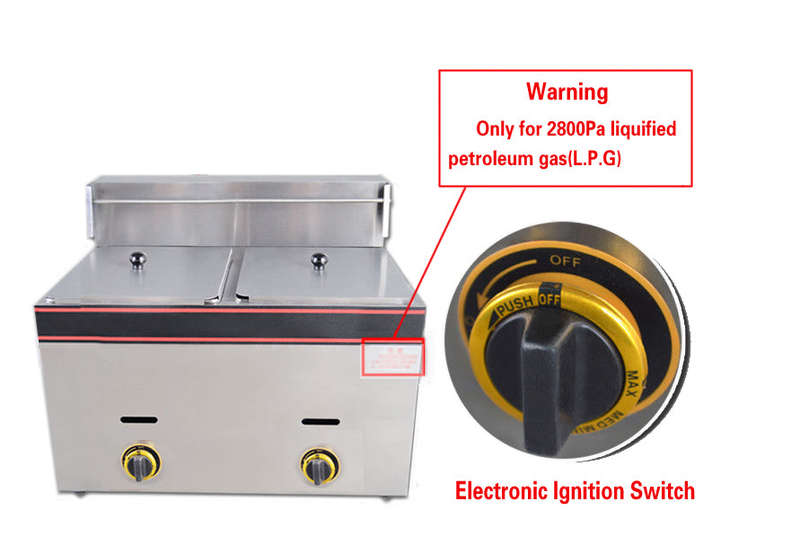 Chip Fryer Gas Double Tank