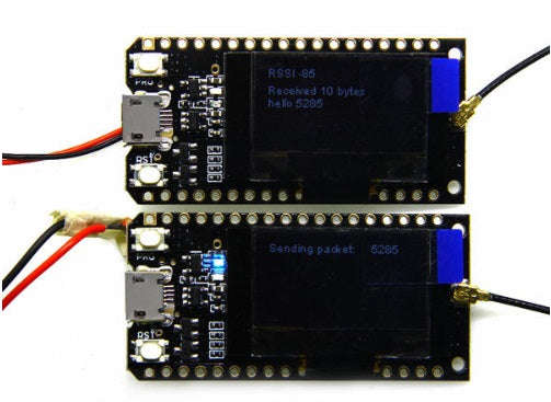 2 X ESP32 + 868 LoRa + OLED display