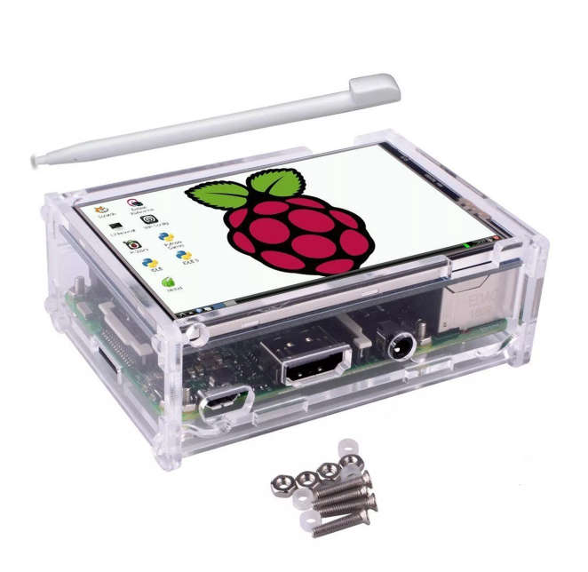 3.5" TFT Touch Display with acrylic case for Raspberry Pi (2B, 3B and 3B+)