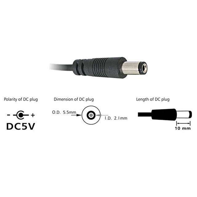 USB to 2.1MM Power Cable