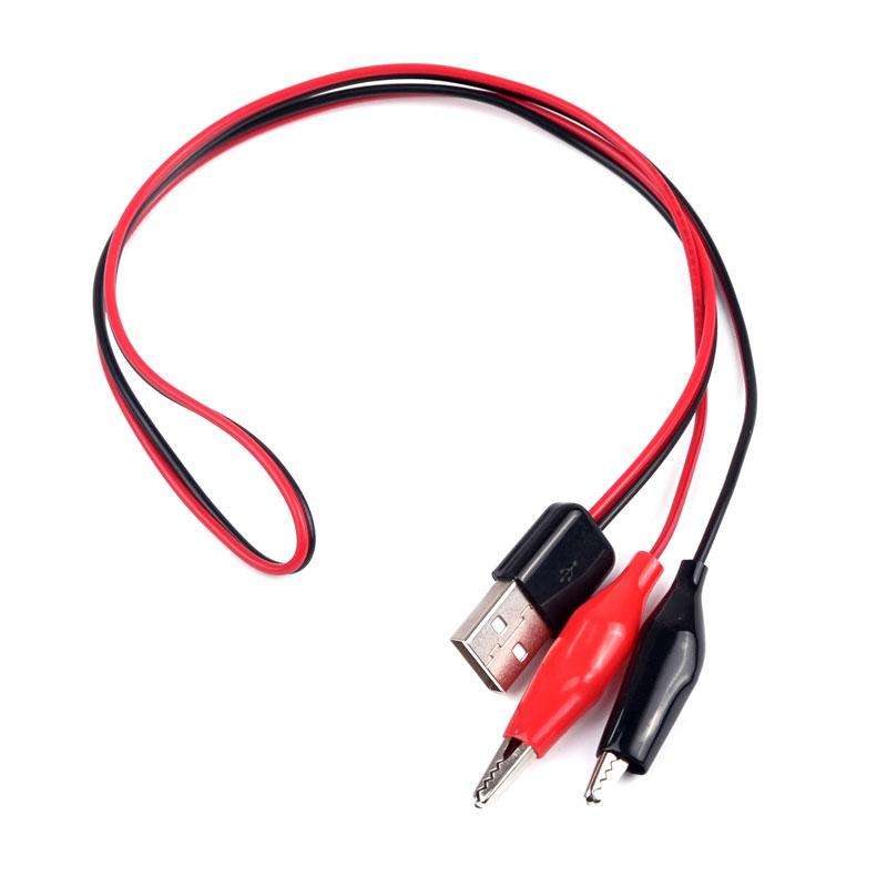 USB to Crocodile clips cable