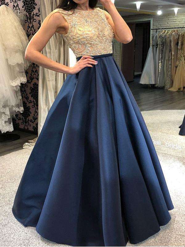 Foil Printing Patchwork Sleeveless Evening Dresses - S