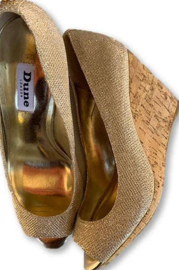 Size 5 Peep Toe Cork High Wedge - Dune London