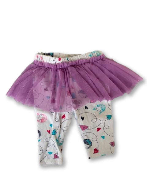 0-3 Months Printed Tights with Lavender Tutu - Ackermans