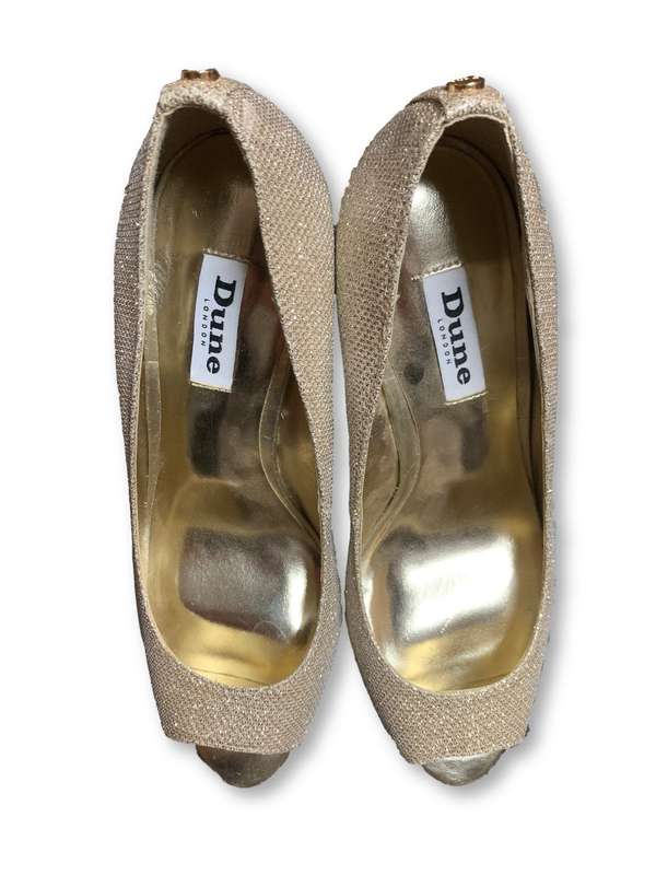 Size 5 Peep Toe Cork High Wedge - Dune London