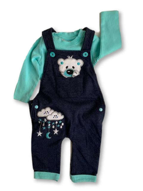 0-3 Months Jumpsuit with Long Sleeve Top Babygrow - Real Baby