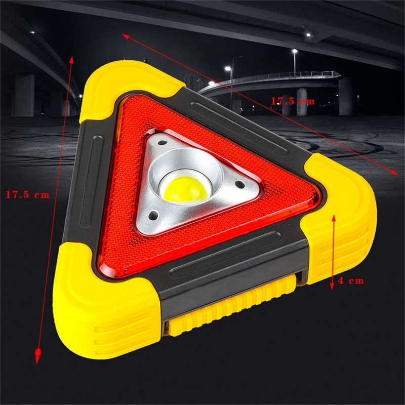 Car Automobile Emergency Triangle LED Light - Multifunction work light -Solar + Lithium Battery