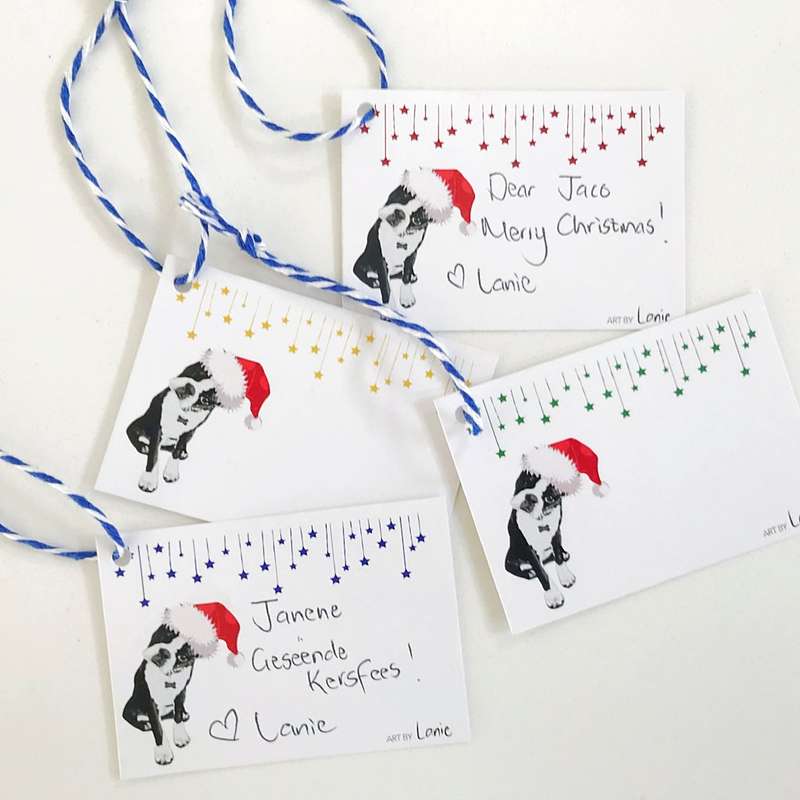 Boston Terrier Coco - Christmas Gift Tag Set (16 Pcs)