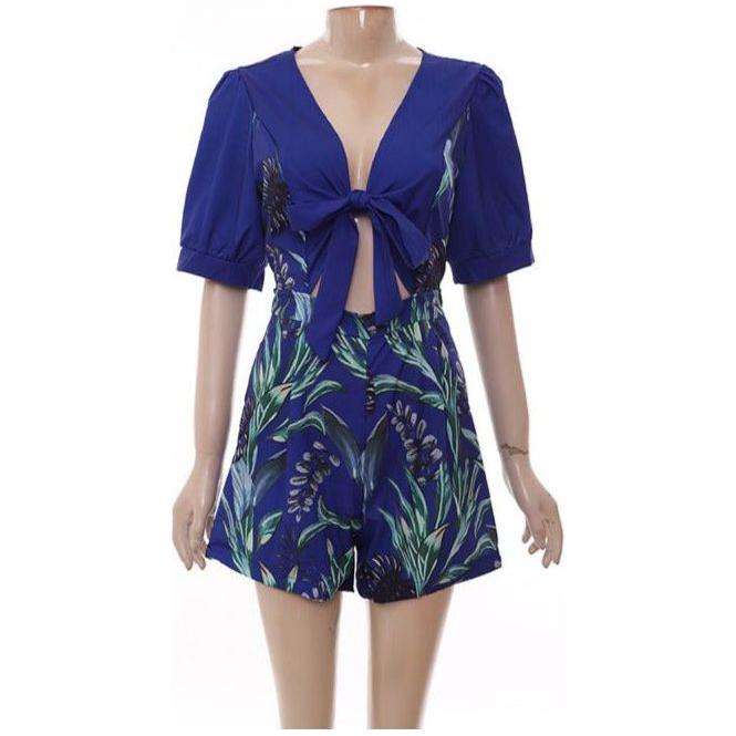 Floral Short Sleeve Jumpsuit