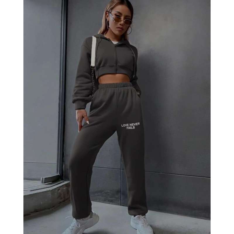 Sexy Crop Top & Pant Tracksuit Set