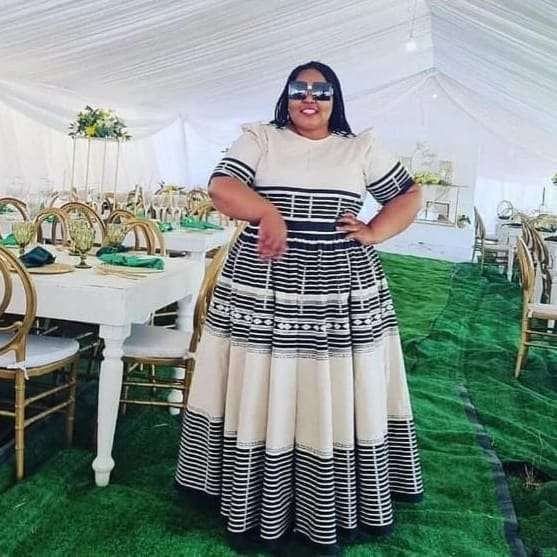 Three Quarter Sleeve Xhosa Round Neck Ankara Dress.