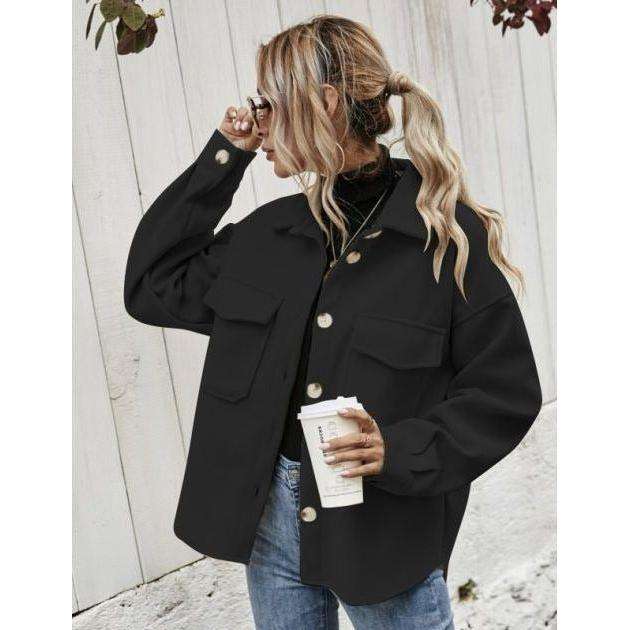 Vintage Buttoned Front Pocket Jacket