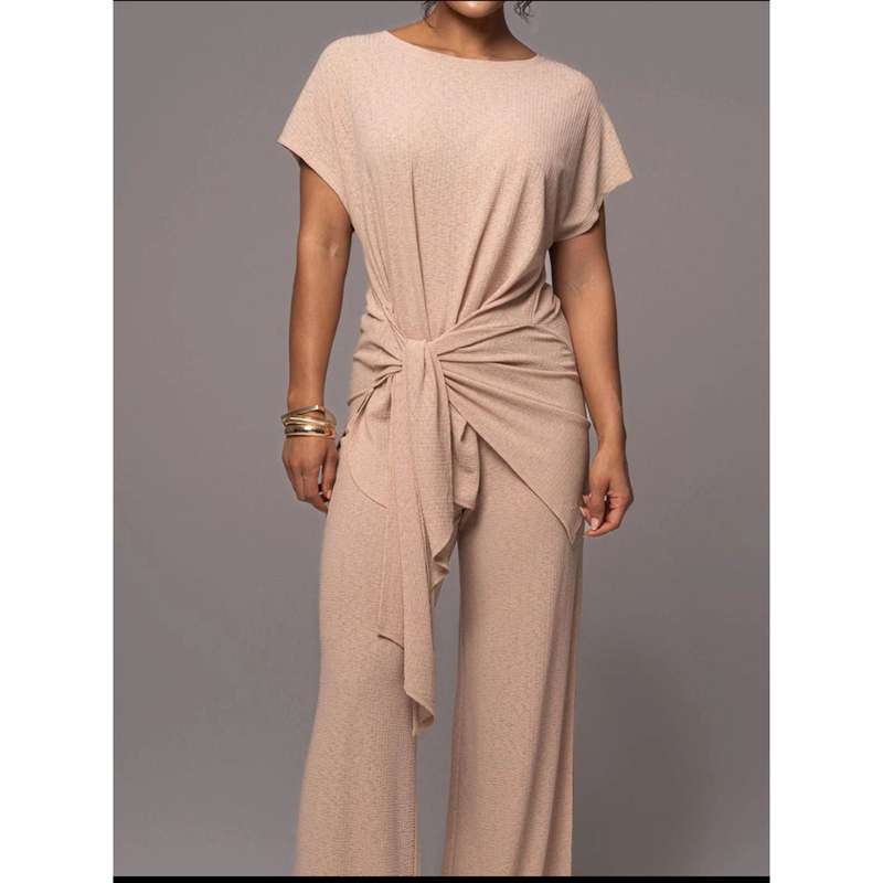 Vintage Round Neck Top & Pant Set