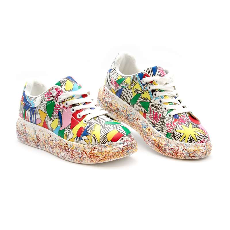 Fashion Lace Up Low Top Platform Shoes.